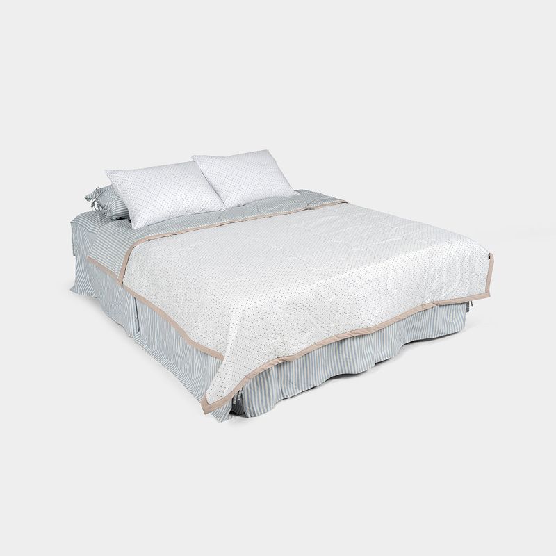 Borderline Pattern Reversible Summer Comforter - simple dot - Q size