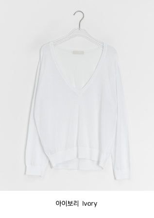 Otsuri Loose-Fit Summer Deep V-Neck Knit