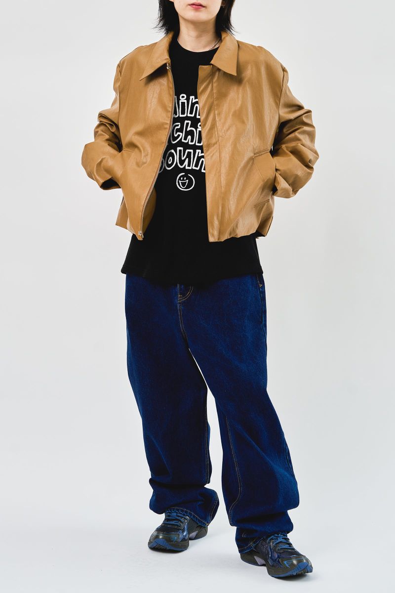 Tom Cropped Leather Jacket (2color)