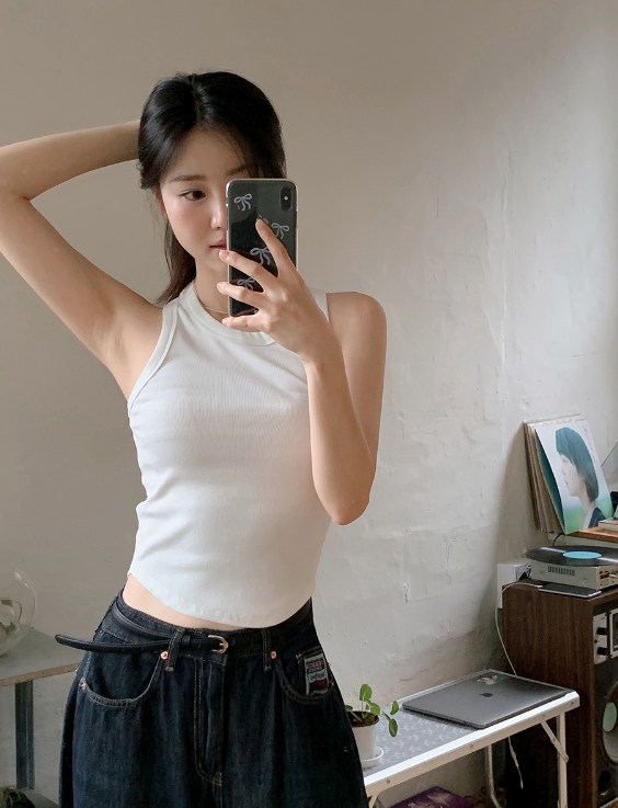 SHOPPERLAND（ショッパーランド）の「SW Basic Rib Crop Sleeveless (5color)（Tops）」