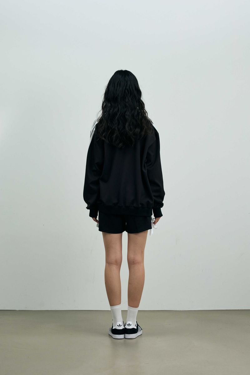 A RIBBON TRACK TOP / BLACK
