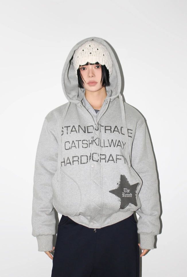 AAKE(アケ)の「(4oz) STAR GRAPHIC HOOD JUMPER(Jackets/Outerwear)」