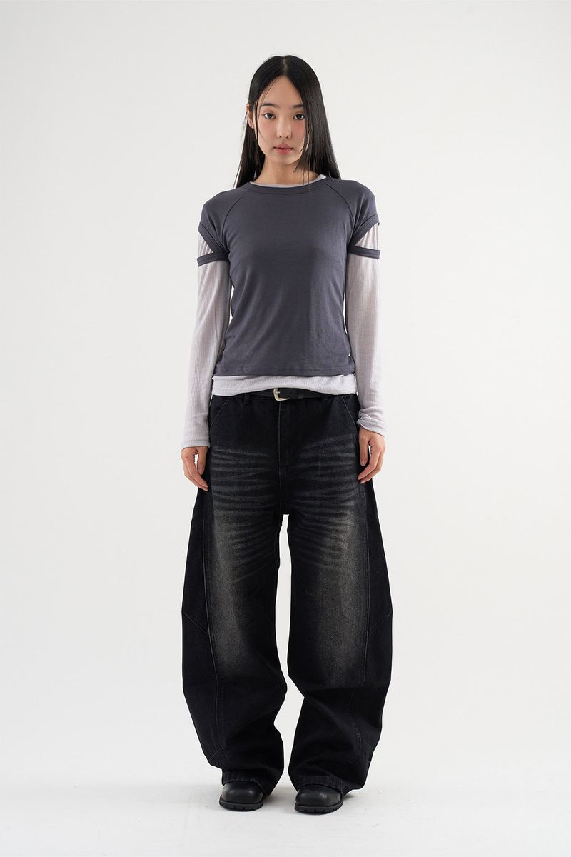 Dart Curved Denim Pants