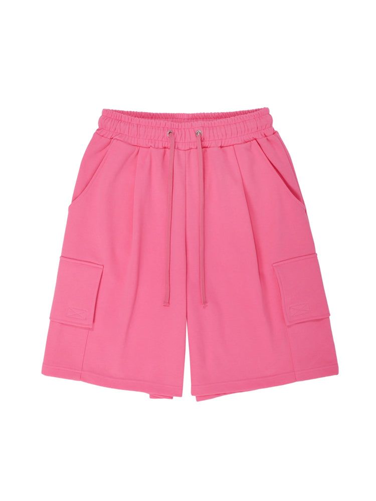 P1013 BERMUDA WIDE CARGO PANTS_PINK