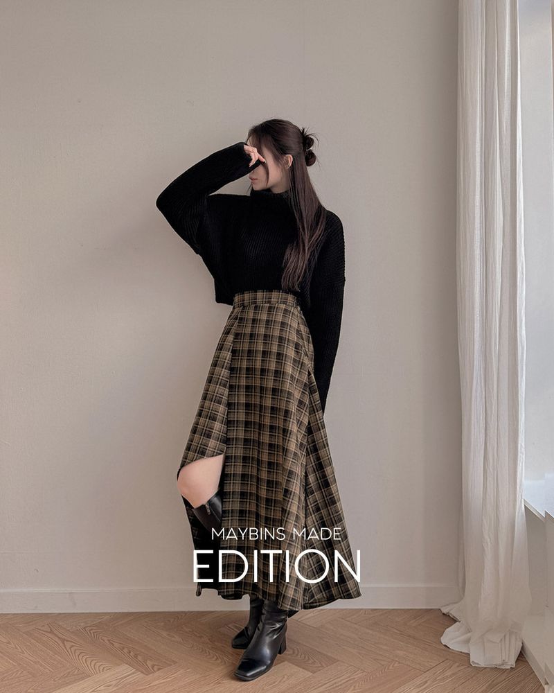 【MADE】 Checked long skirt