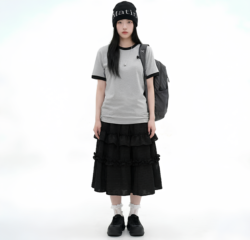 Essential Standard Short Sleeve Ringer T-shirt Melange