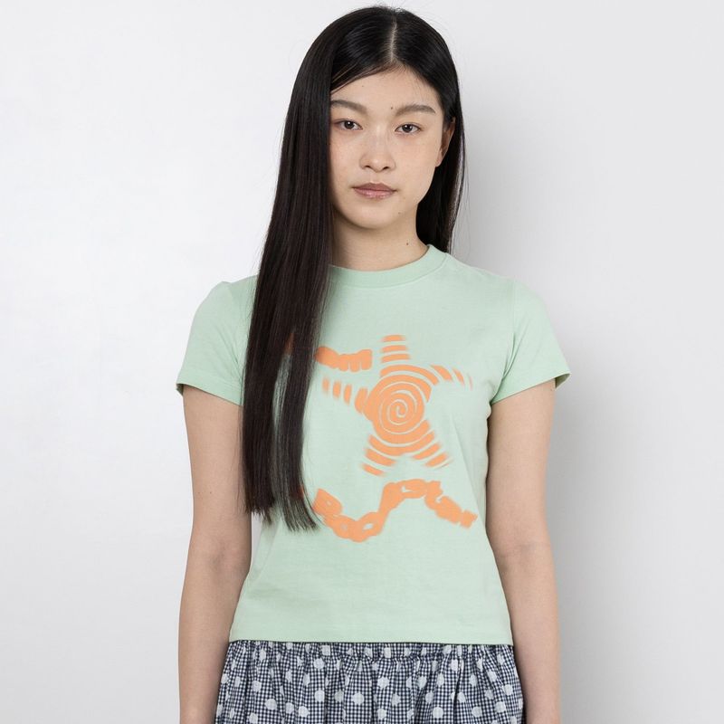 WEBHOUSE（ウェブハウス）の「Twister Rockstar Angel Tシャツ - グリーン（トップス）」