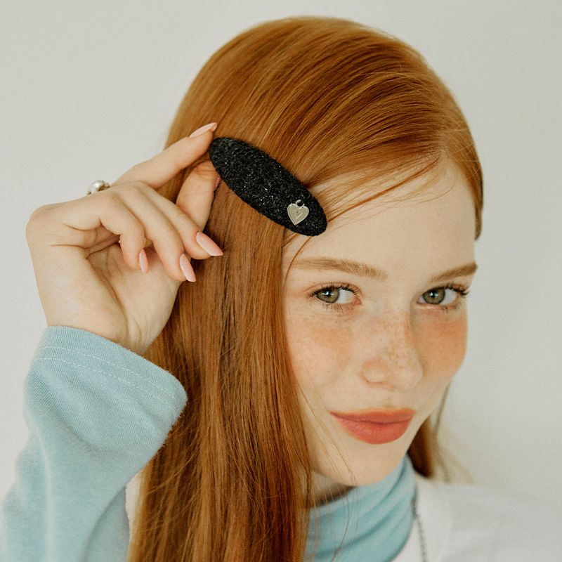 Glitter Tweed Logo Hairpin