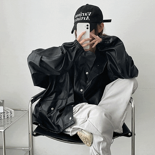 hijjoo(ハイチュー)の「Keck String Leather Boxy Bomber Jacket(Jackets/Outerwear)」
