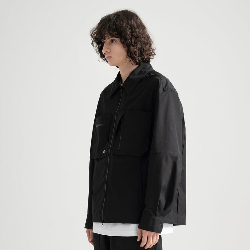 KALAPATTHAR（カラパタール）の「Poly Cotton Zip Shirts Jacket - BLACK（Jackets/Outerwear）」