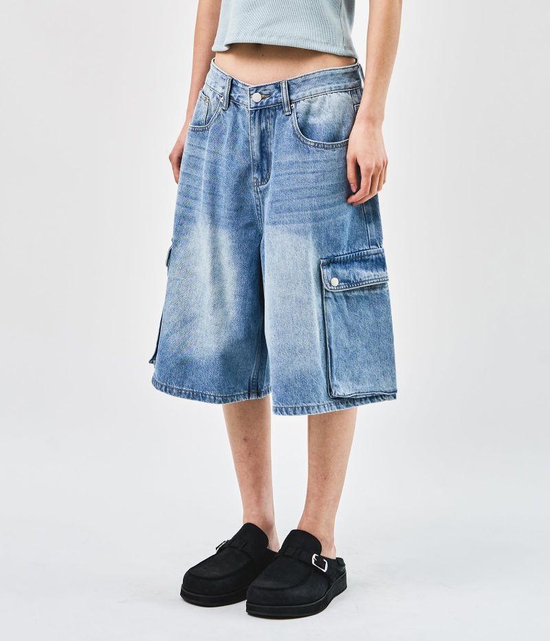 HIFIFNK(ハイファイファンク)の「Baek Denim Cargo Bermuda (2color)(Pants)」