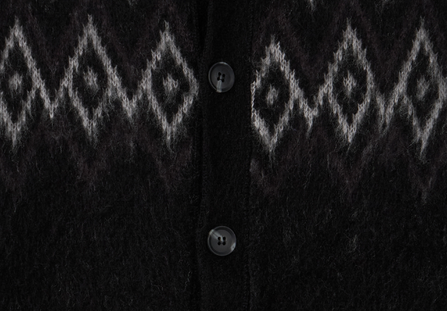 Loeeller Shadow Diamond Jacquard Brushed Overfit Knit Cardigan