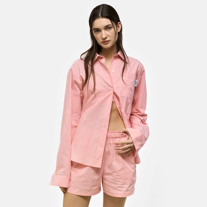 PAPER BUTTON SHIRTS SET_PINK