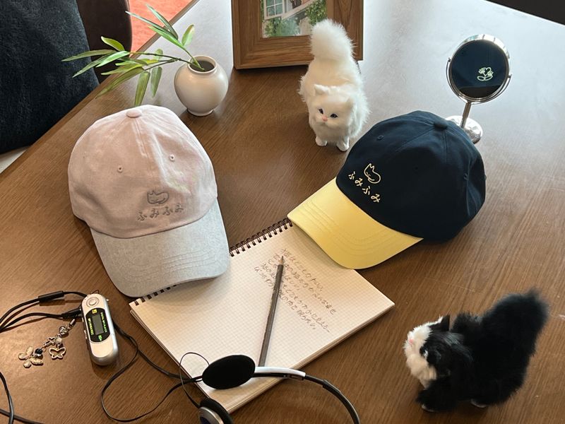 ふみふみTWO TONE BALL CAP(navy/yellow)