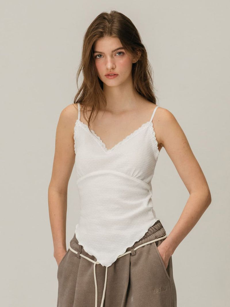 LACE WAVE SLEEVELESS / WHITE