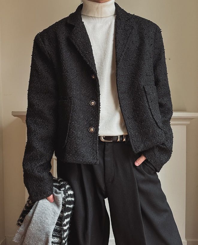 Flat Cropped Tweed Jacket