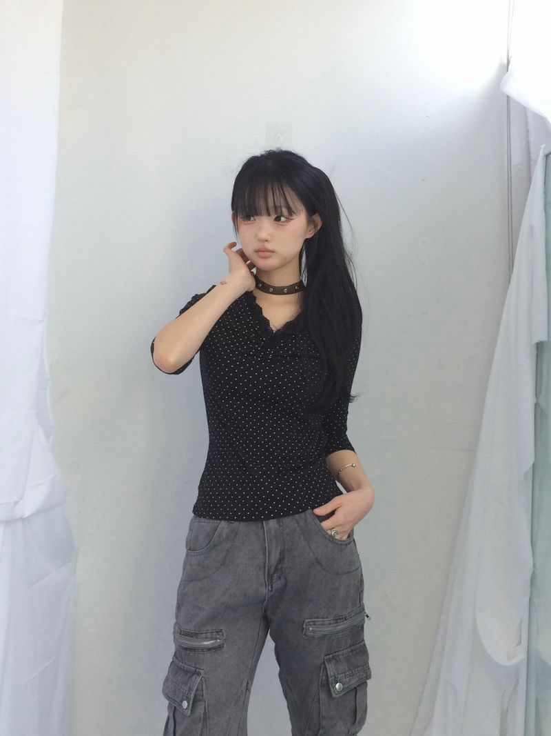 Pocket-line zipper bootcut pants