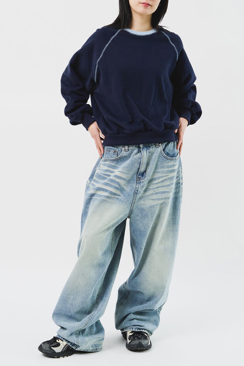 (W) Lon Stitch Warm Sweatshirt (2color)