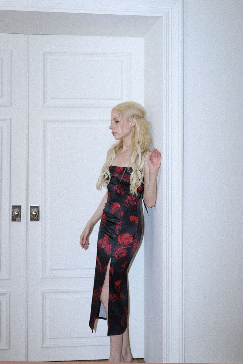 ROSE SLIT DRESS[red]