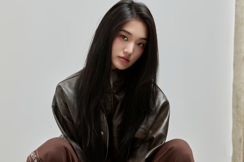 High-neck Leather Jacket_Brown