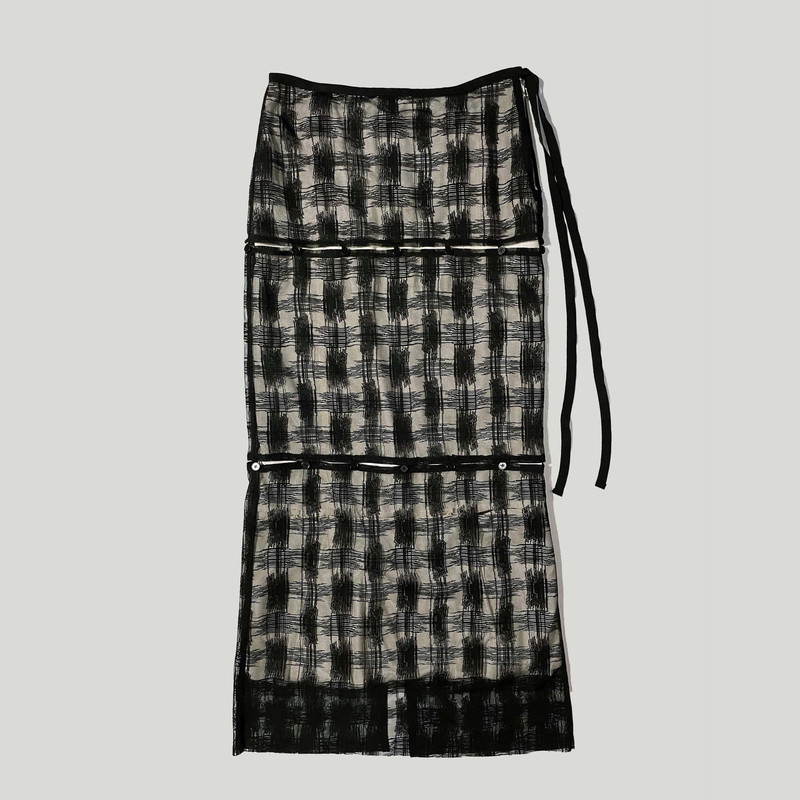 3 LAYERS CHECK SKIRT