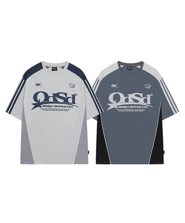 ODDSTUDIO（オッドスタジオ）の「Odsd スポーティ カラーブロック オーバーフィット Tシャツ（トップス）」