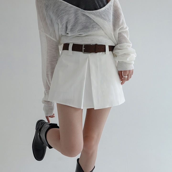 blitti（ブリッティ）の「[Hariton] Back Banding Cutting Mini Pants Skirt Belt Set -2color（Pants）」