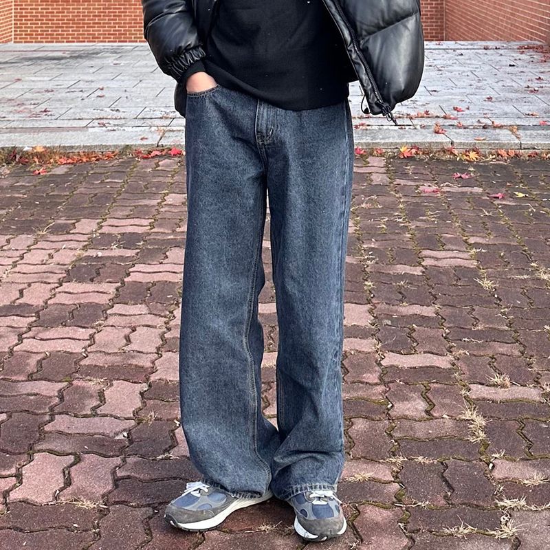 Basic Wide Denim Pants - 3COLOR