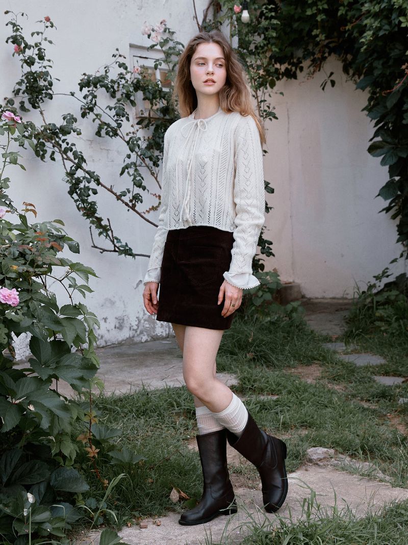 MEROY corduroy mid skirt
