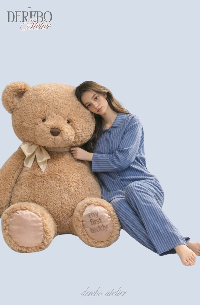 blue stripe fleece pajamas
