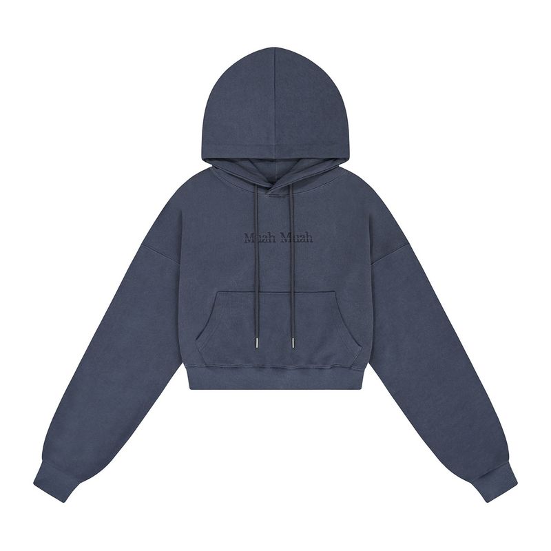 STITCH PIGMENT CROP HOODIE