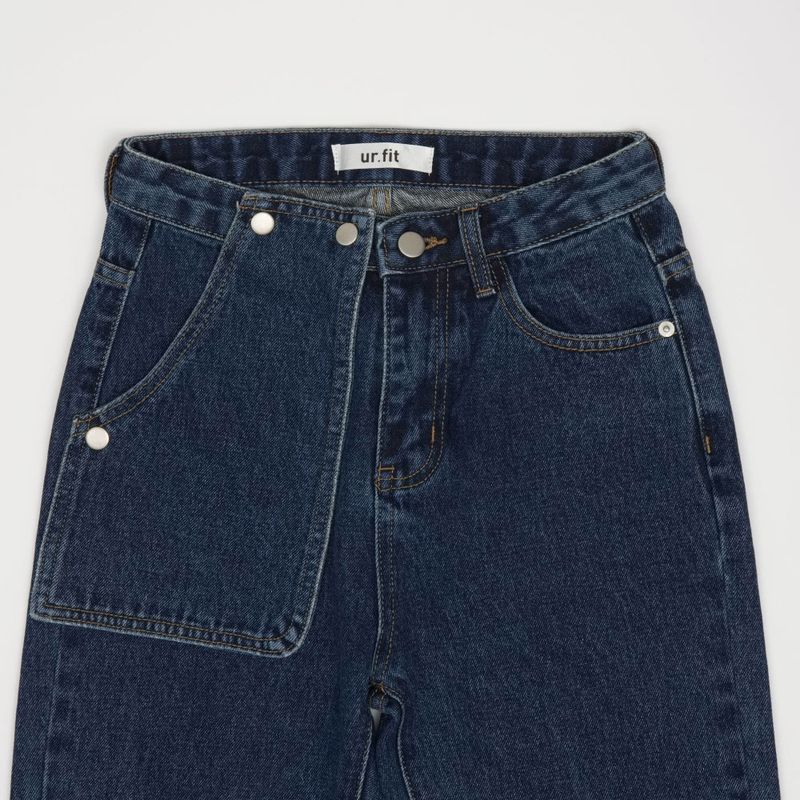 STRAIGHT FIT SNAP POCKET DENIM PANTS [6888]