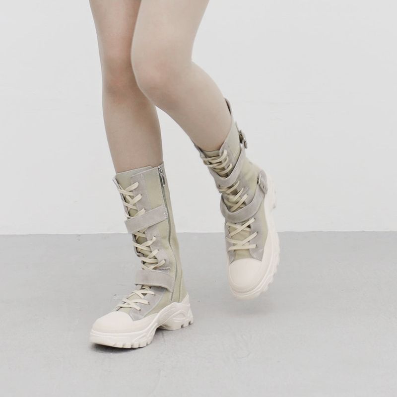Ned Buckle Suede Middle Boots