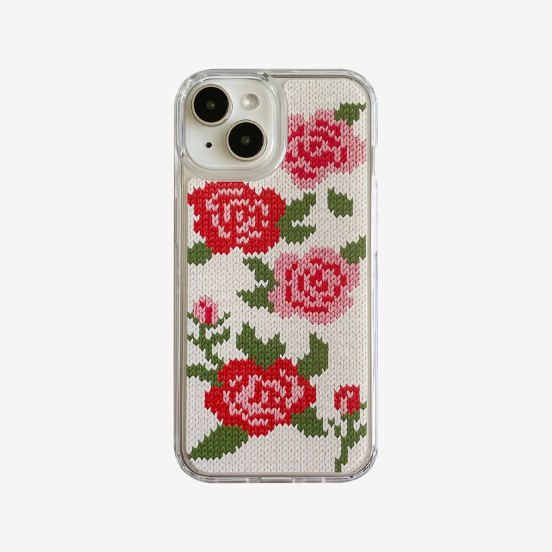 DELPHIN(デルフィン)の「ROSES KNIT HARD JELL CASE_WHITE(Smartphone Accessories)」