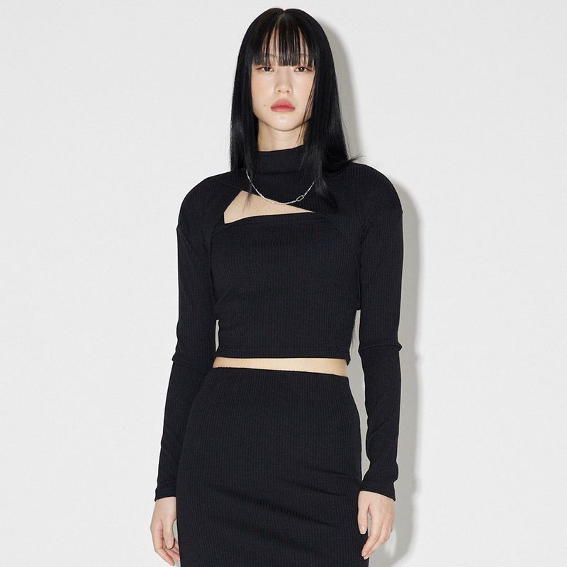 ZEROPLANET（ゼロプラネット）の「レイヤードラップボレロセット / Layered Wrap Bolero Set [BLACK]（Tops）」