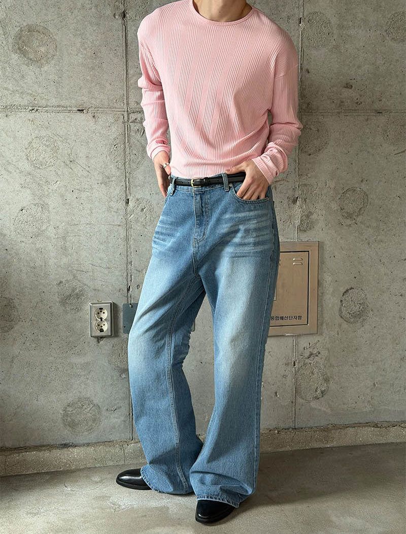 Irrregular rib slim long sleeves(5color)