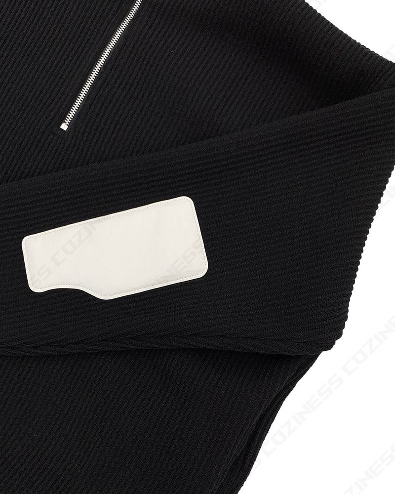 MT leather patch semi zip-up (3 colors)
