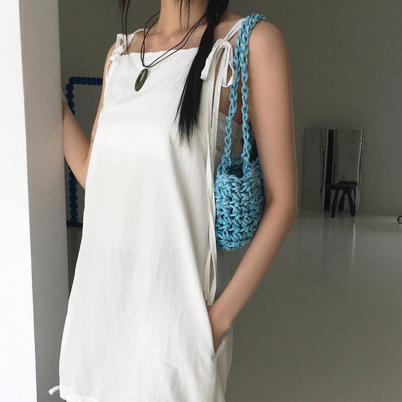WONDER WONDER（ワンダーワンダー）の「Tusha Ribbon Strap Nylon Layered Mini Dress（Dresses）」