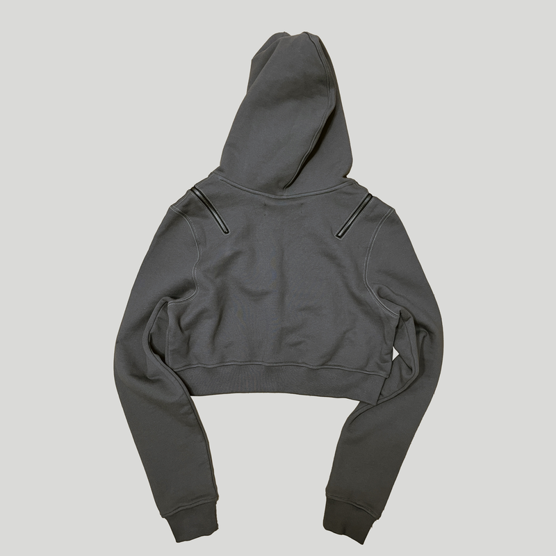 ANTIQUE ZIPPER CROP HOODIE