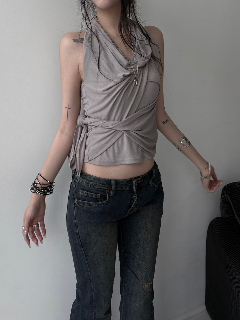 mood strap layered sleeveless (2color)