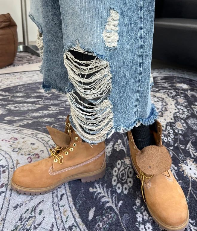 Rica Washed Damaged Bermuda Denim