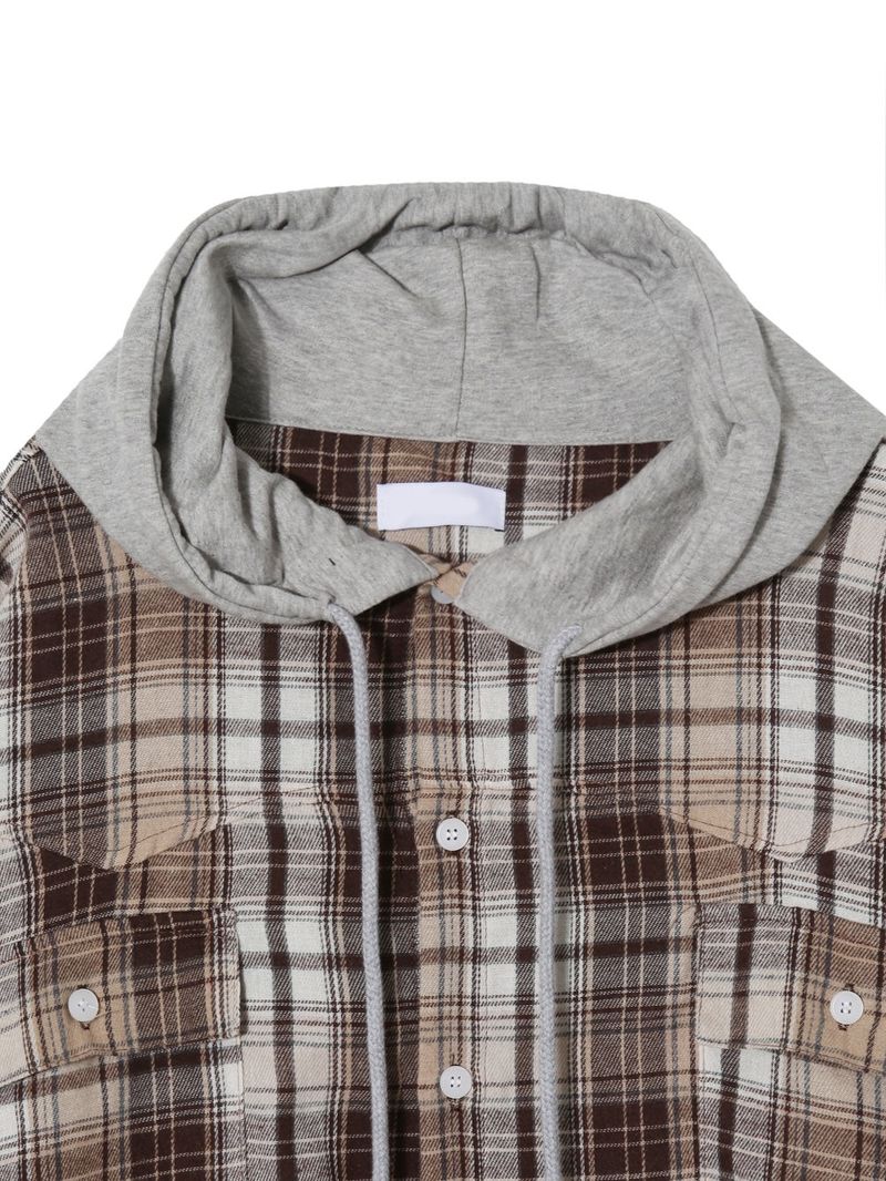Stern Peach Check Hoodie 3C