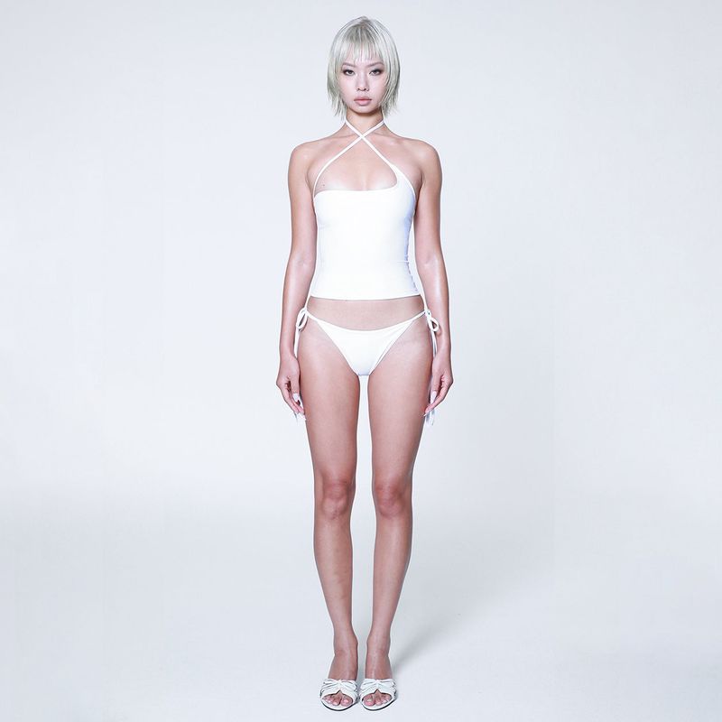 Nati asymmetric bikini - white
