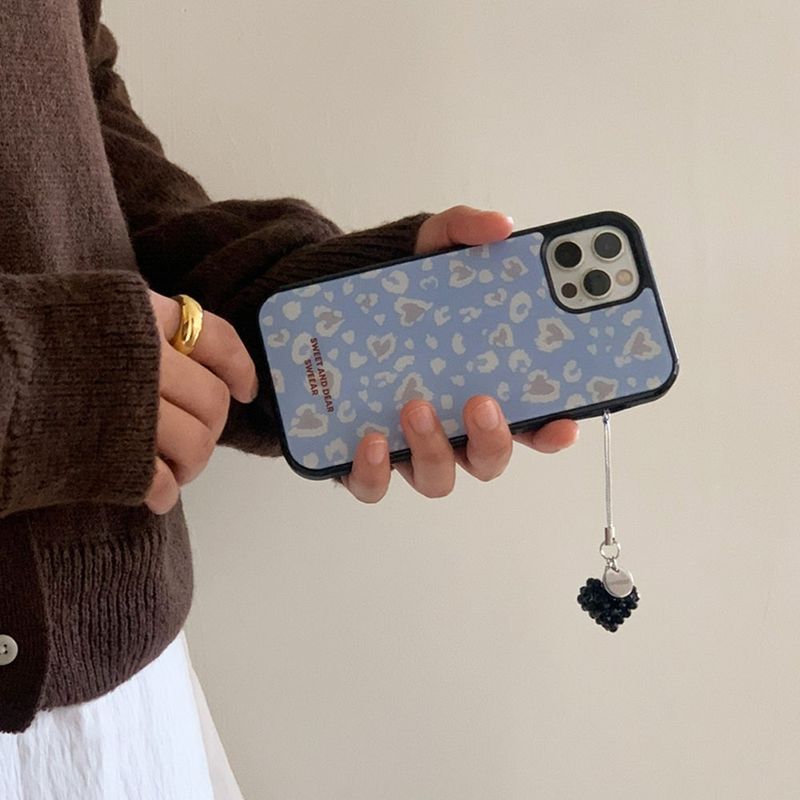 SWEEAR(スウィア)の「HEART LEOPARD GLASS BUMPER CASE (BLUE / CASE ONLY))(Smartphone Accessories)」
