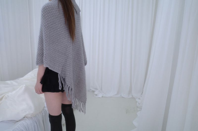 Yui button knit cape (3color)