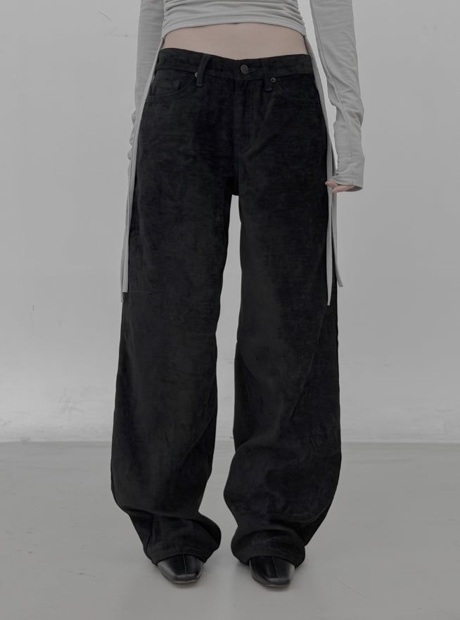 mnem（ムネム）の「Velvet Denim Wide Pants（Pants）」