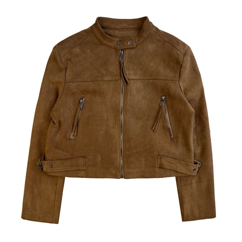 Bohemian two-button buckle suede rider jacket (2 colors)