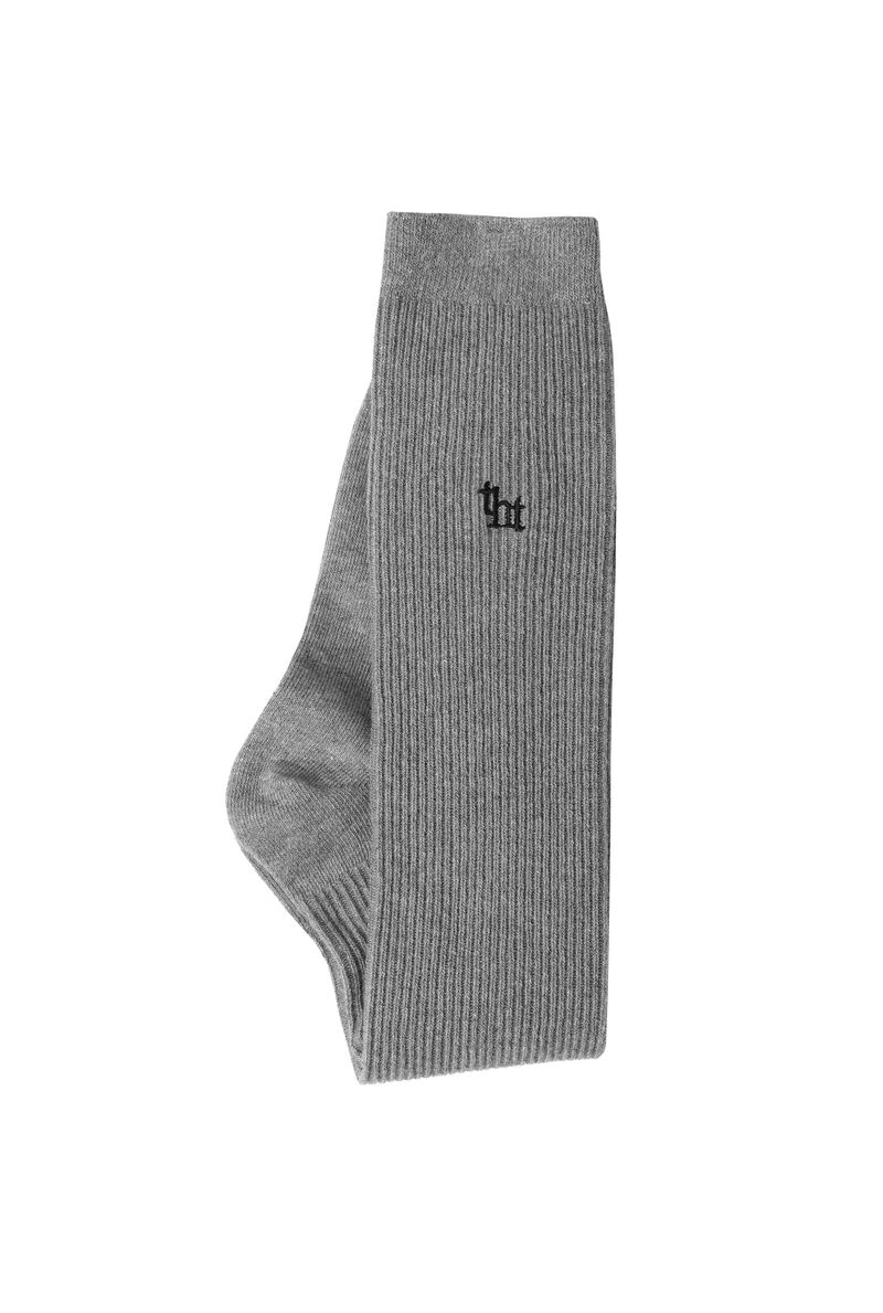 tht rib knee socks - gray
