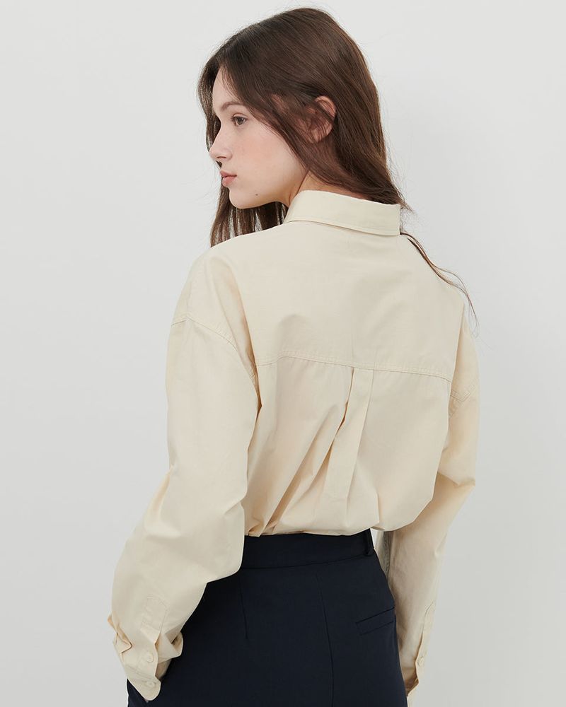 LOGO POPLIN SHIRT [IVORY]