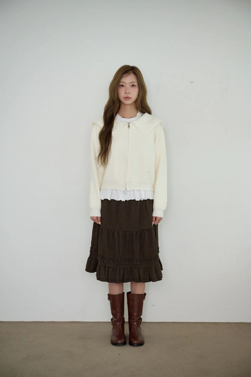 MOLLY COLLAR KNIT ZIP-UP